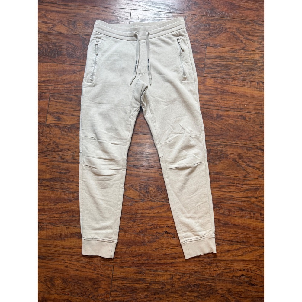 Armani Exchange Womens Jogger Pants Cream Beige Logo Casual Sweatpants